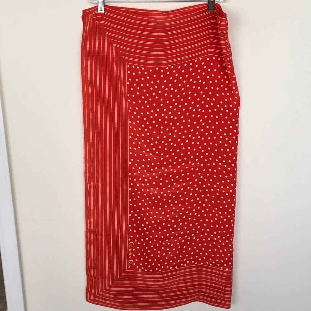 Red Polka Dot & Stripe Maxi Skirt - Picture 4 of 4